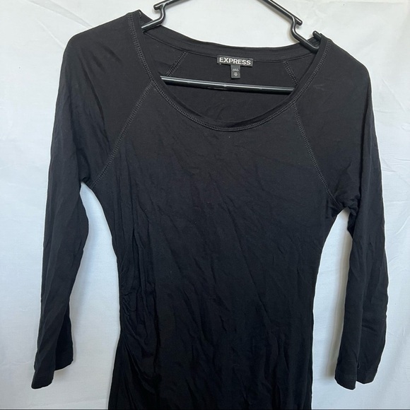 Express raglan sleeve t-shirt dress  xs black - Picture 2 of 12